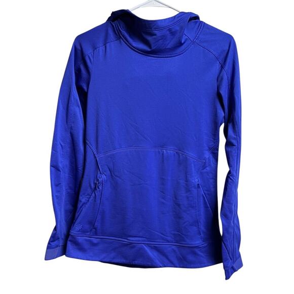 Athleta  Cowl Neck Hoodie Women's XS Purplish Blue Kangaroo Pocket - Picture 1 of 11